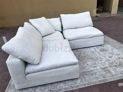 Modular feather filled sofa