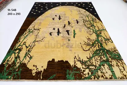 Price negotiable just dm me 2 x 3 m Beautiful Abstract Rug with  modern touch afghan handmade rug