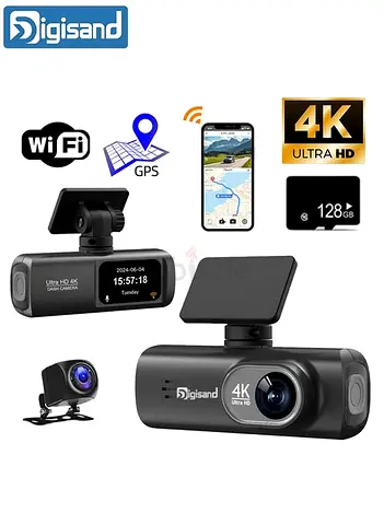UHD 4K Dash Cam for Cars Front and Rear Dual Lens Front