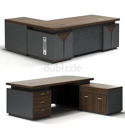 Modern Executive Office Desk with Storage