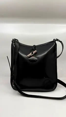 Longchamp Black Leather Roseau Shoulder Bag