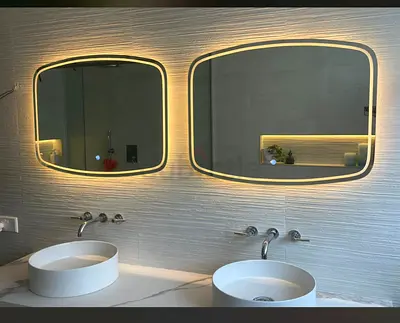 Shower glass bathroom mirror