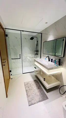 Shower glass bathroom mirror