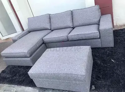 Kivik three seater L Shape sofa with ottoman