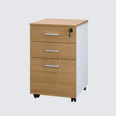 Sturdy Wooden Mobile File Cabinet with Lock