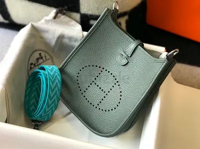 Hermes Evelyne III TPM Mini Bag In Vert Amande Clemence Leather