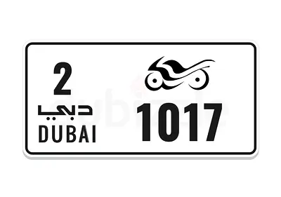 Dubai motorcycle plate 1017