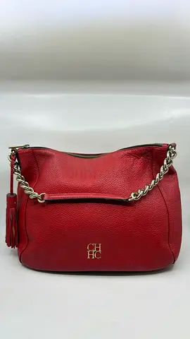 Carolina Herrera Red Leather Shoulder Bag