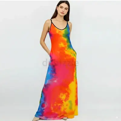Vibrant Tie-Dye Maxi Dress