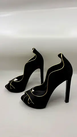 Louis Vuitton Black Suede Crisscross Peep Toe Pumps – Size 39