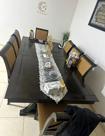 Stylish Dining Table Set with Eight Chairs