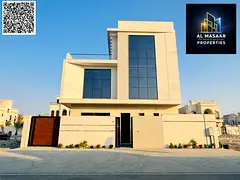 Modern corner villa on two streets, two floors, roof, garden, and internal elevator. Price includes