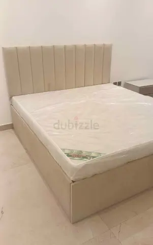 Elegant Cream Upholstered Bed with storage