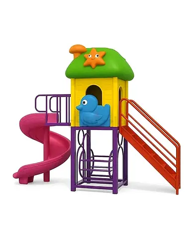 Explorer Tower with Curved Slide (330*80*260 cm)