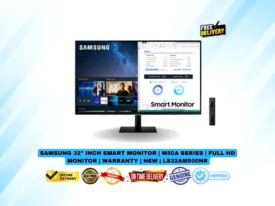 Samsung 32 Inch Smart Monitor | M50A Series | Full HD Monitor | Warranty | New | LS32AM500NR