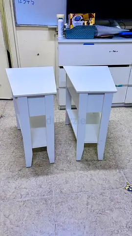 Coffee table and Pair of Modern White Side Tables