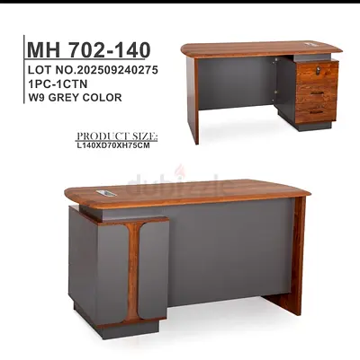 Elegant W9 Grey Office Desk with Storage