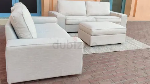 Almost brand new Condition IKEA Kivik Sofa Beige with footstool