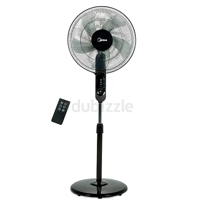Media pedestal stand fan with remote control, 16 inch