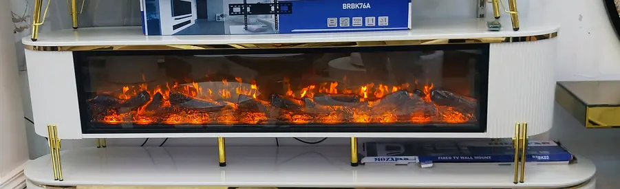 Modern Electric Fireplace with LED Flames