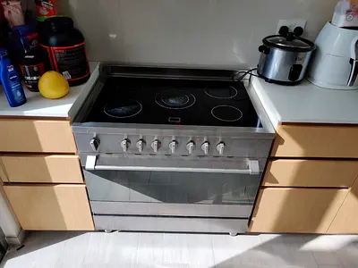 BOMPANI latest model full electric ceramic 5 hobs oven fan stove 90x60