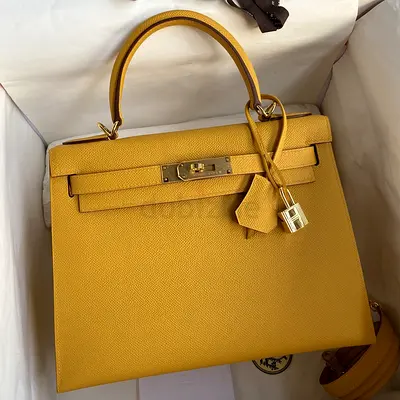 Hermes Kelly Sellier 28 In Jaune Ambre Epsom Calfskin