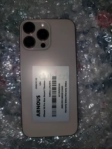 iPhone 16 Pro Max 512GB – Battery 92% – eSIM – نضيف جدًا