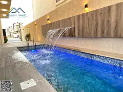 Modern villa with superb finishing, swimming pool, and roof. Price includes transfer fees and air co