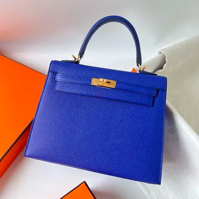 Hermes Kelly Sellier 25 in Blue Electric Epsom Calfskin