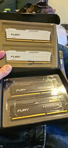Never-Used HyperX Fury DDR3 RAM 32GB Bundle (4x8GB) 1866MHz CL10 — White + Black Kits (Like New)