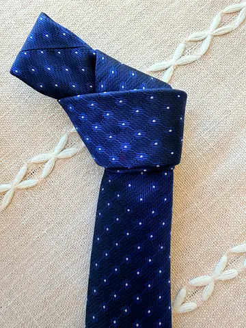 Balmain Navy Blue Tie with White Dots