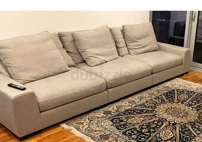 Chattels  More 4 Seaters Grey Sofa with Goose Feathers Filling