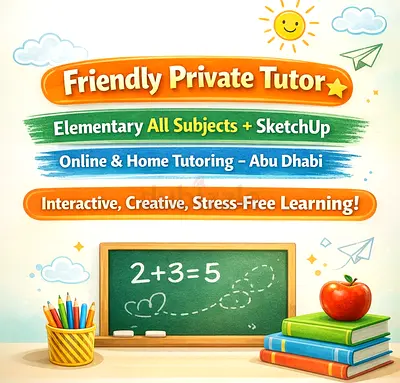 Friendly Private Tutor | Elementary All Subjects + SketchUp | Online + Home tutoring