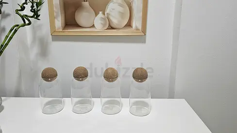 Aesthetic Spice Jars – Storage with Ball Cork Lid