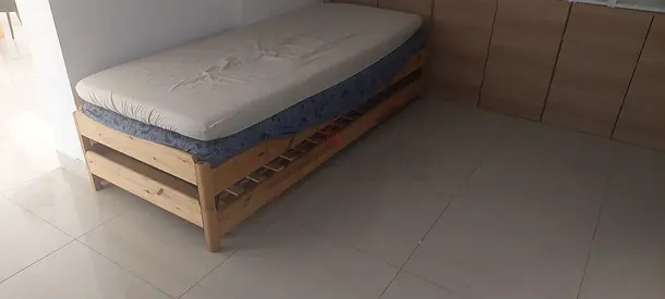 IKEA STACKABLE Wooden Bed Frame with Mattress
