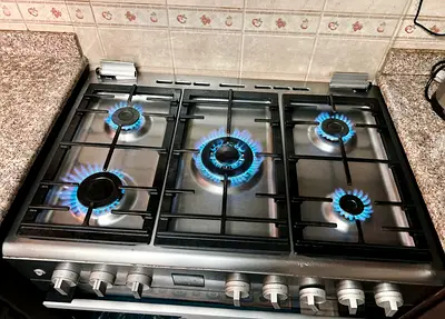 Bosch 5-Burner Full Gas Cooker – 90 cm | Oven with Fan  Grill Frame Set | Premium German Engineerin