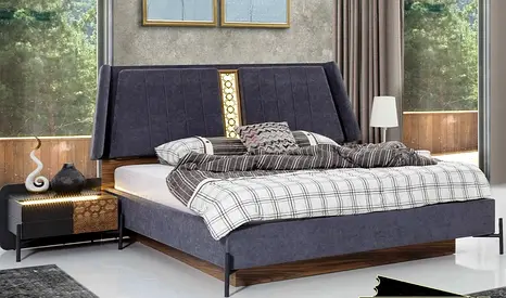 Modern Bed Set with Soft Headboard (free delivery)