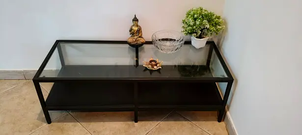 Stylish Glass-Top Coffee Table with Storage