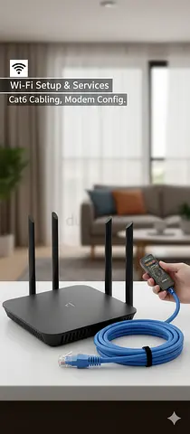 Professional Networking  Wi-Fi Setup Services – Cat6, Modems, Routers