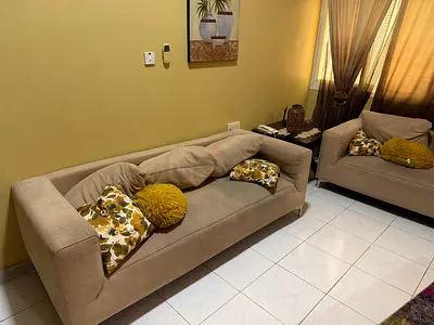 Comfortable Beige Sofa Set