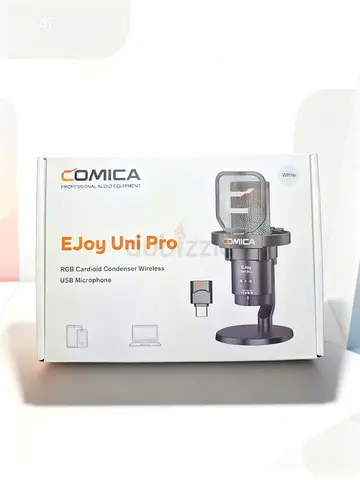 Comica white wireless microphone