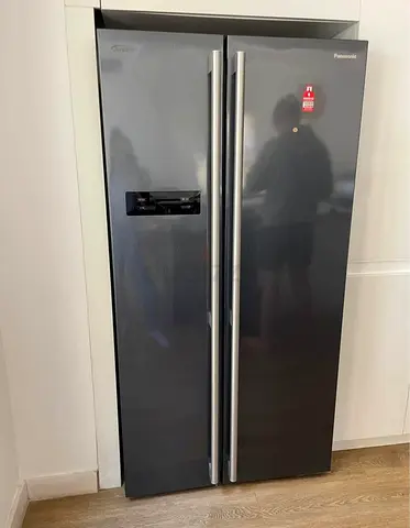 Panasonic Brand Side By Side Fridge Freezer with Digital Clock