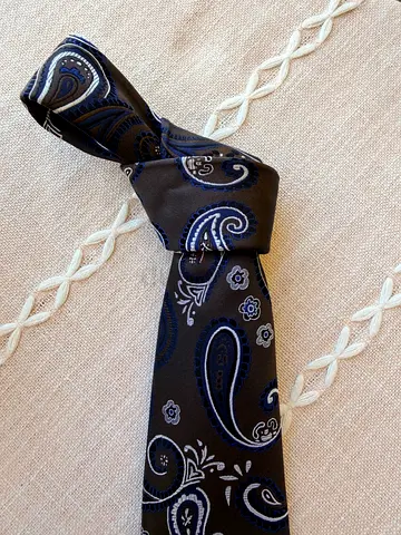 Olymp Dark Paisley Print Tie