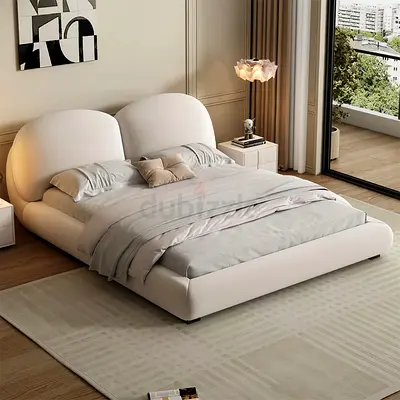 Elegant Modern Bed with Plush Headboard