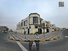 Luxury villa with electricity and water in Al Zahia, 5 master bedrooms, front setback, corner locati