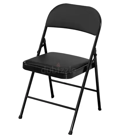 Sturdy Black Folding Chairs 4 pcs for Home or Events