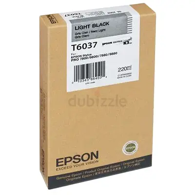 Epson T6037 Light Black 220 ml Ink Cartridge- Single Pack