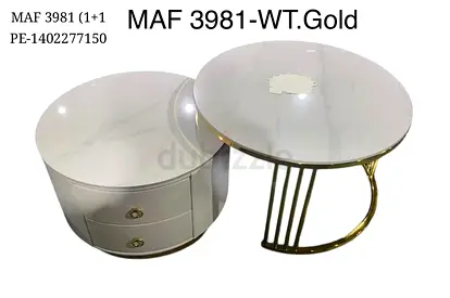 Elegant Round Coffee Table with Drawers