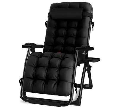 DAYONG Zero Gravity Reclining Chair with Cushion, Outdoor Recliner Chair with Detachable Cup Holder