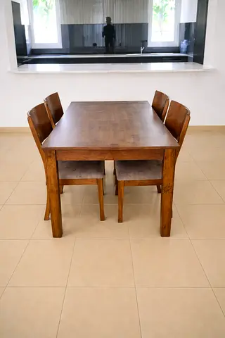Wooden Dining Table with Four Chairs with delivery  Installation